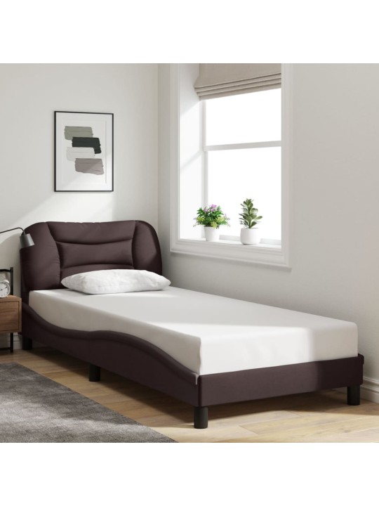 Rám postele bez matrace tmavě hnědý 90 x 200 cm textil