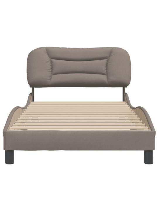 Rám postele bez matrace taupe 100 x 200 cm textil