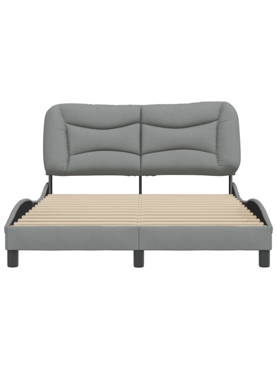Rám postele bez matrace světle šedý 140 x 190 cm textil