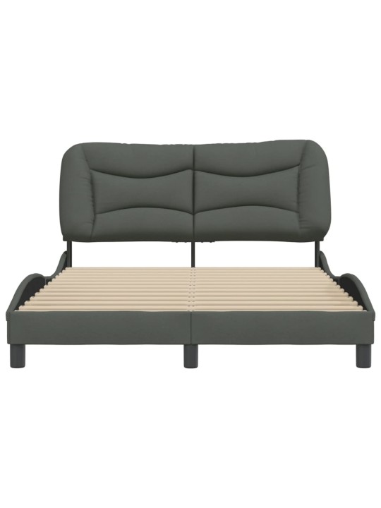 Rám postele bez matrace tmavě šedý 140 x 190 cm textil