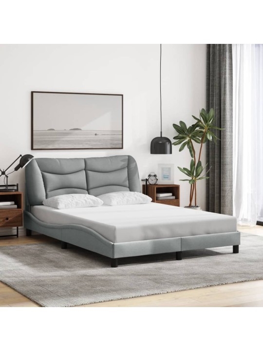 Rám postele bez matrace světle šedý 140 x 200 cm textil