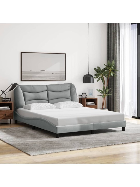 Rám postele bez matrace světle šedý 160 x 200 cm textil