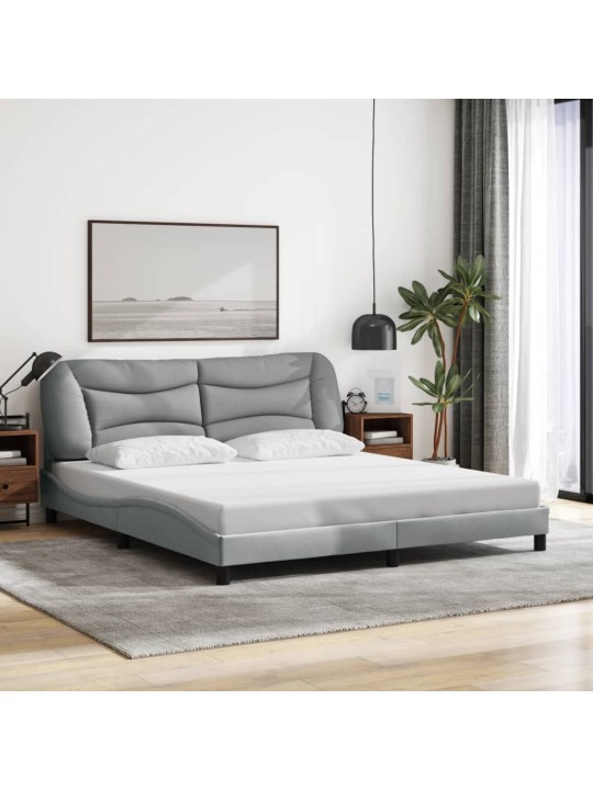 Rám postele bez matrace světle šedý 180 x 200 cm textil
