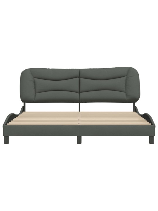 Rám postele bez matrace tmavě šedý 180 x 200 cm textil