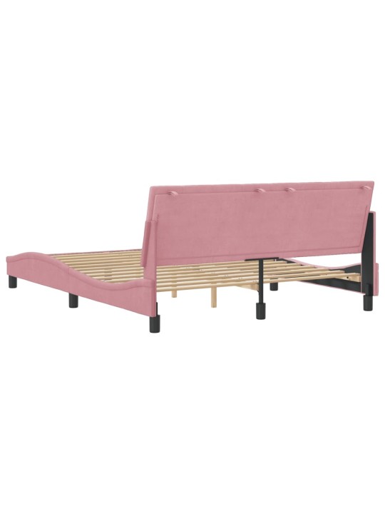 Rám postele s čelem růžový 160x200 cm samet