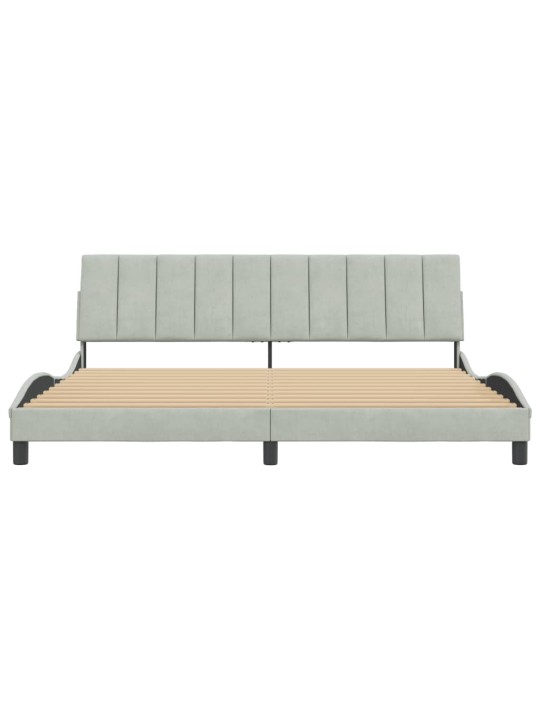 Rám postele bez matrace světle šedý 200 x 200 cm samet