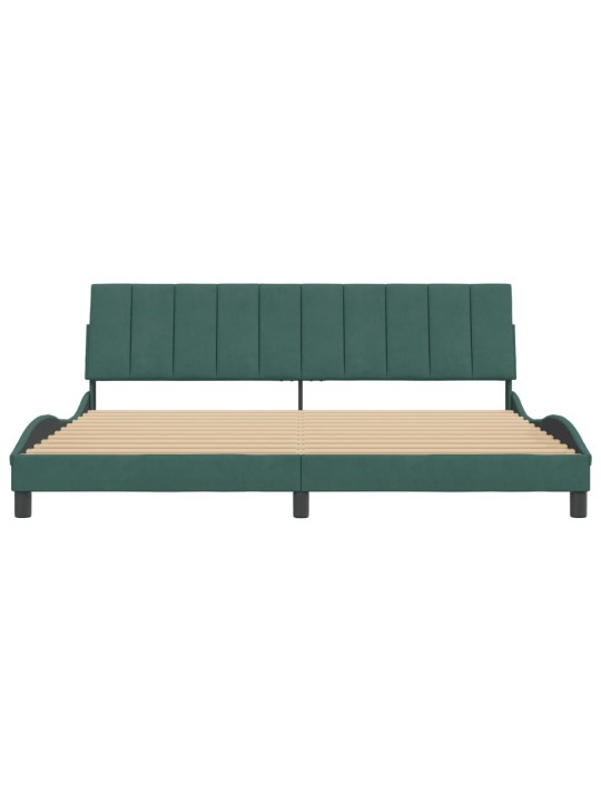 Rám postele bez matrace tmavě zelená 200 x 200 cm samet