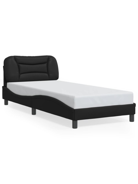 Rám postele s čelem černý 80 x 200 cm umělá kůže