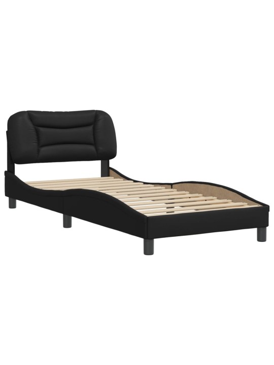 Rám postele s čelem černý 80 x 200 cm umělá kůže