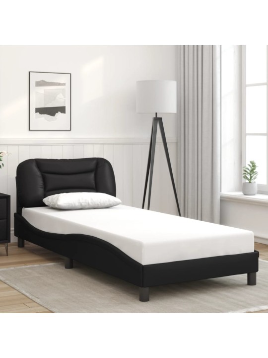 Rám postele s čelem černý 90x190 cm umělá kůže