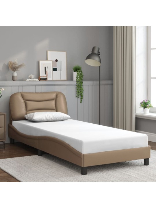 Rám postele s čelem cappuccino 90x200 cm umělá kůže