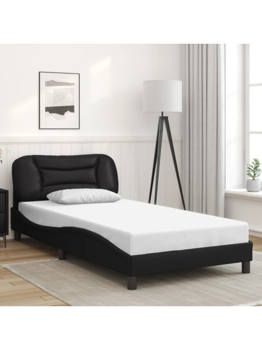 Rám postele s čelem černý 100x200 cm umělá kůže