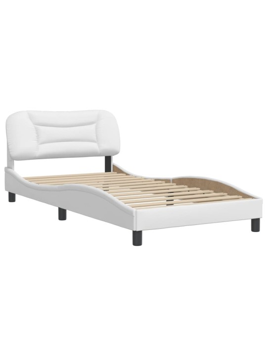Rám postele s čelem bílý 100x200 cm umělá kůže