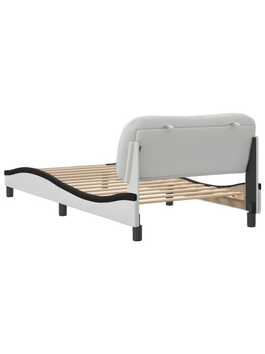 Rám postele s čelem bílý a černý 100 x 200 cm umělá kůže