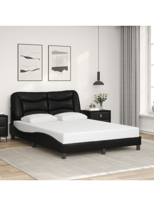 Rám postele s čelem černý 120 x 200 cm umělá kůže