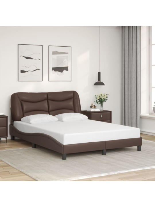 Rám postele s čelem hnědý 120x200 cm umělá kůže