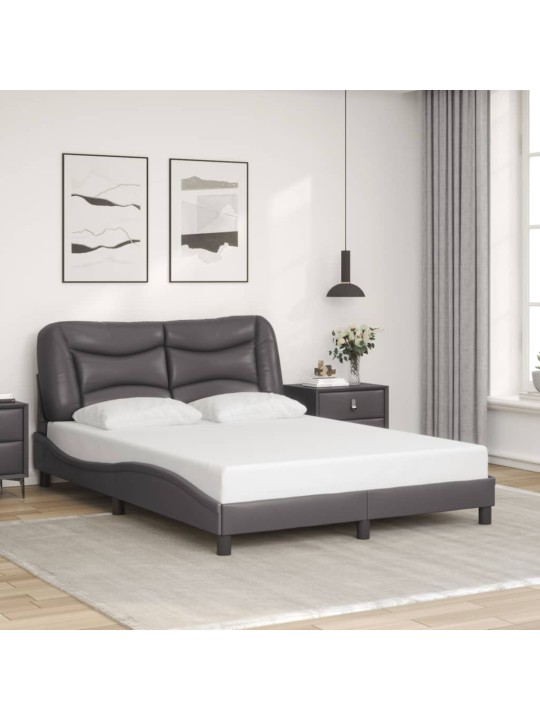 Rám postele s čelem šedý 120x200 cm umělá kůže