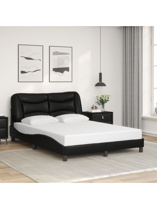 Rám postele s čelem černý 140x190 cm umělá kůže