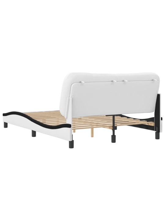 Rám postele s čelem bílý a černý 140 x 200 cm umělá kůže