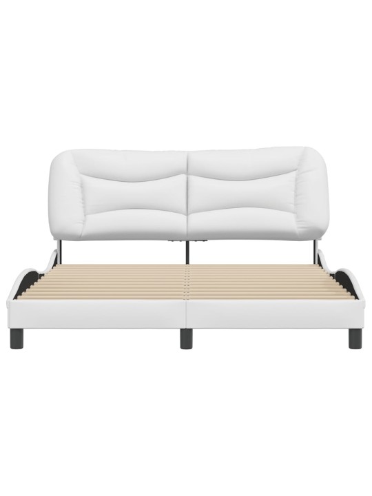 Rám postele s čelem bílý 160x200 cm umělá kůže
