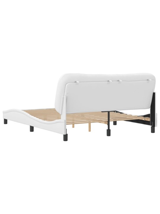 Rám postele s čelem bílý 160x200 cm umělá kůže