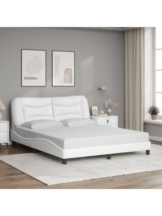Rám postele s čelem bílý 160x200 cm umělá kůže