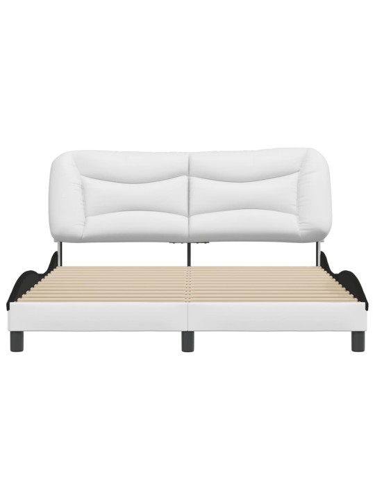 Rám postele s čelem bílý a černý 160 x 200 cm umělá kůže