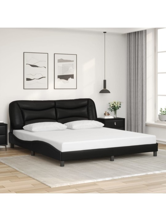 Rám postele s čelem černý 180x200 cm umělá kůže