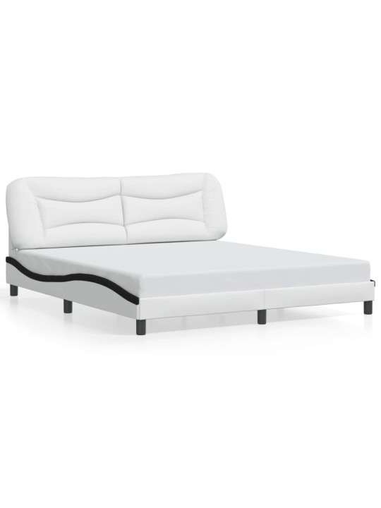 Rám postele s čelem bílý a černý 180 x 200 cm umělá kůže