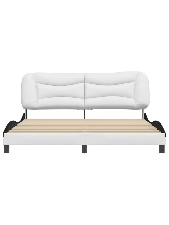 Rám postele s čelem bílý a černý 180 x 200 cm umělá kůže