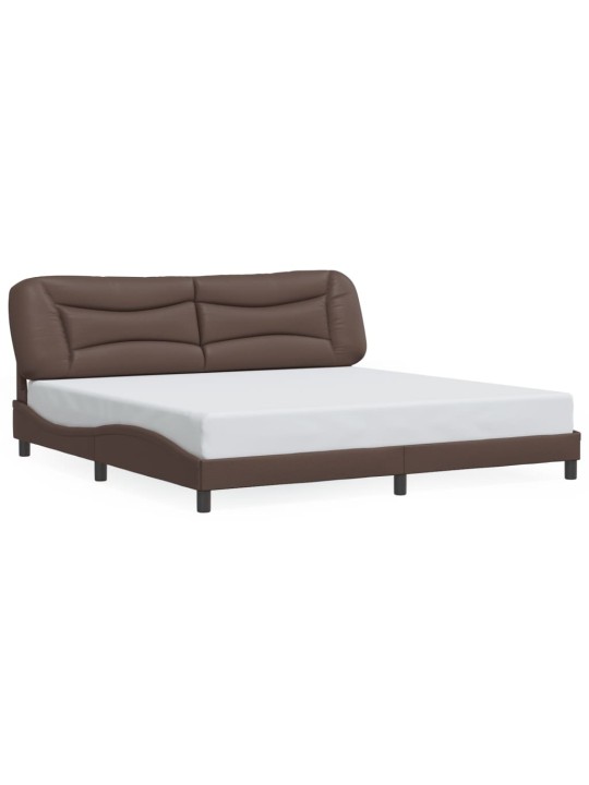 Rám postele s čelem hnědý 200x200 cm umělá kůže