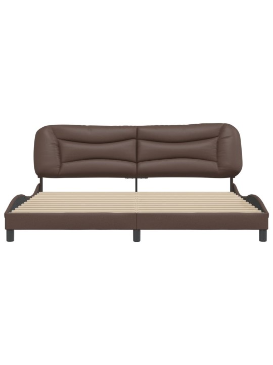 Rám postele s čelem hnědý 200x200 cm umělá kůže