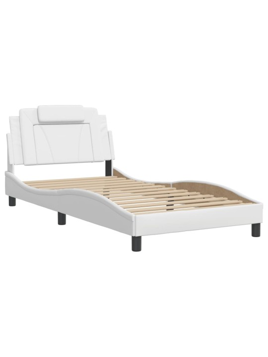 Rám postele s čelem bílý 100x200 cm umělá kůže