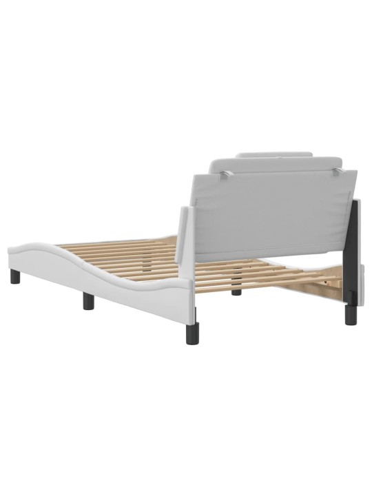 Rám postele s čelem bílý 100x200 cm umělá kůže
