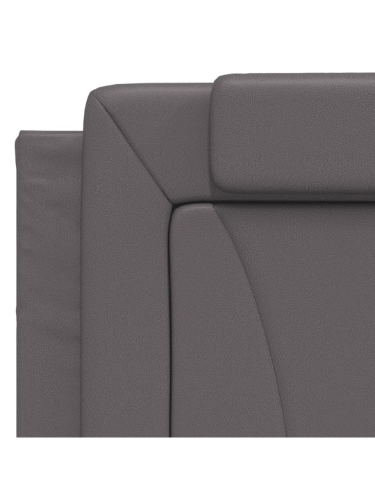 Rám postele s čelem šedý 100x200 cm umělá kůže