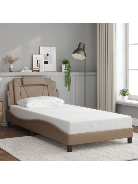 Rám postele s čelem cappuccino 100x200 cm umělá kůže