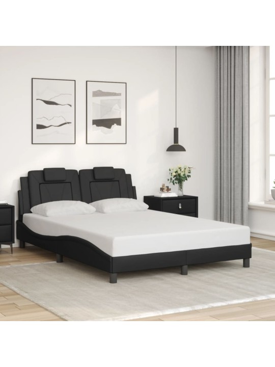 Rám postele s čelem černý 120 x 200 cm umělá kůže