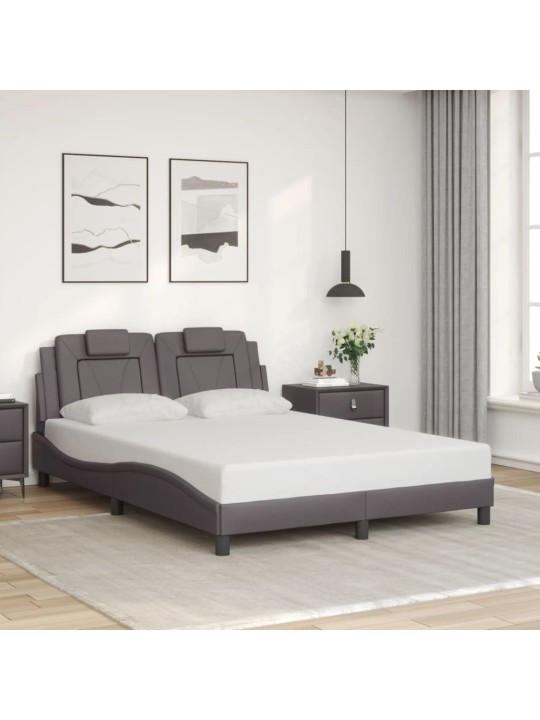 Rám postele s čelem šedý 120x200 cm umělá kůže