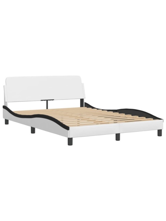 Rám postele s čelem bílý a černý 120 x 200 cm umělá kůže