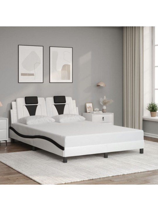 Rám postele s čelem bílý a černý 120 x 200 cm umělá kůže