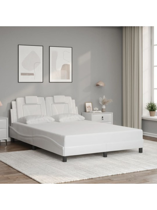 Rám postele s čelem bílý 140x190 cm umělá kůže