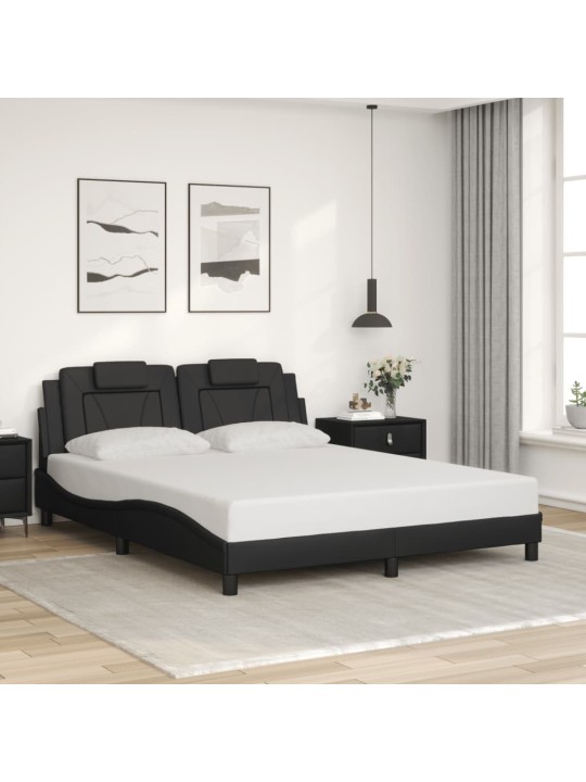 Rám postele s čelem černý 160x200 cm umělá kůže