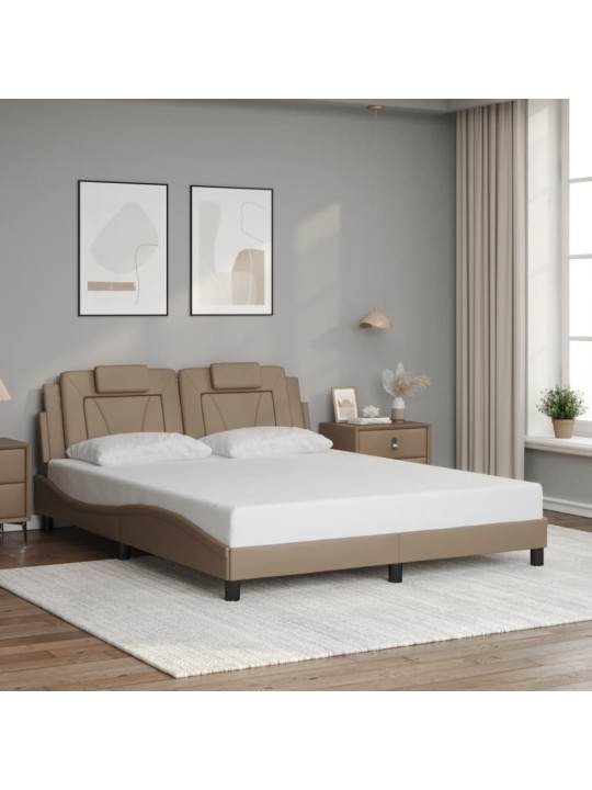 Rám postele s čelem cappuccino 160x200 cm umělá kůže