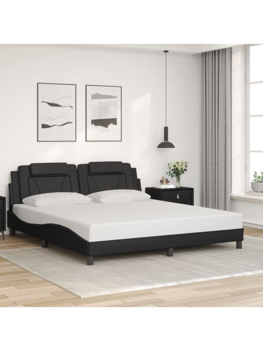 Rám postele s čelem černý 180x200 cm umělá kůže