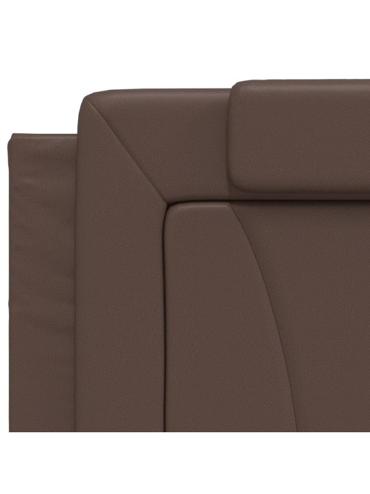 Rám postele s čelem hnědý 200x200 cm umělá kůže