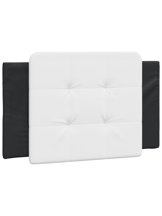 Rám postele s čelem černý a bílý 80 x 200 cm umělá kůže