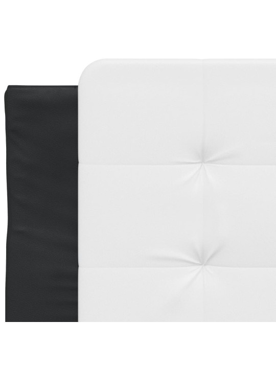 Rám postele s čelem černý a bílý 80 x 200 cm umělá kůže