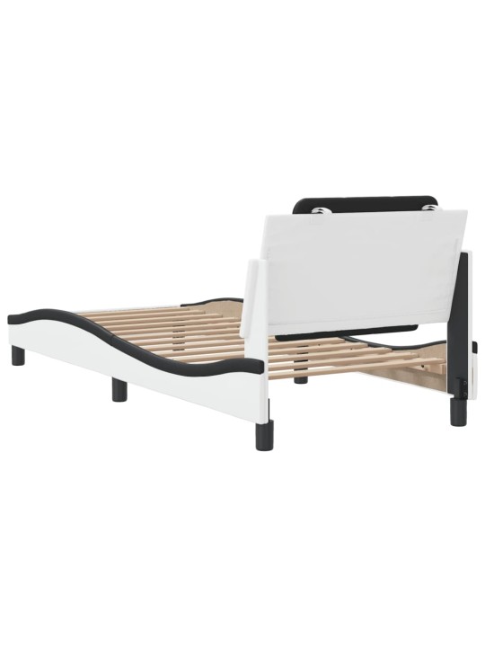 Rám postele s čelem bílý a černý 80 x 200 cm umělá kůže