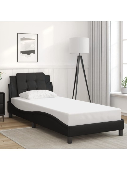 Rám postele s čelem černý 90x190 cm umělá kůže