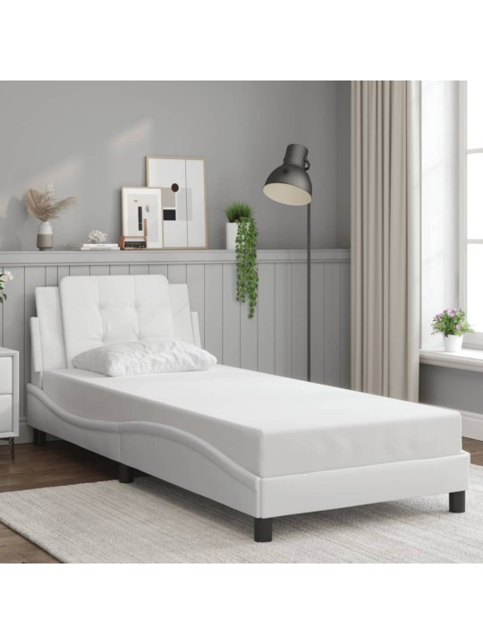 Rám postele s čelem bílý 90x190 cm umělá kůže